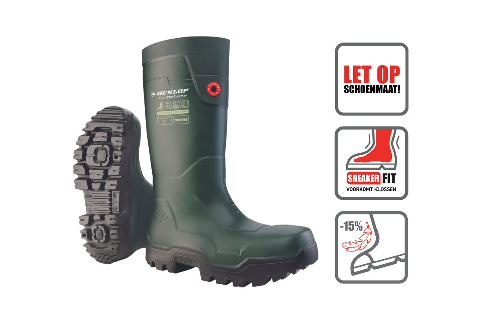 Dunlop - LP8KL01 Fieldpro Thermo+ knielaars S5L groen