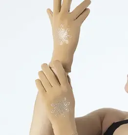 Nude Gloves Caramel With Rhinestone