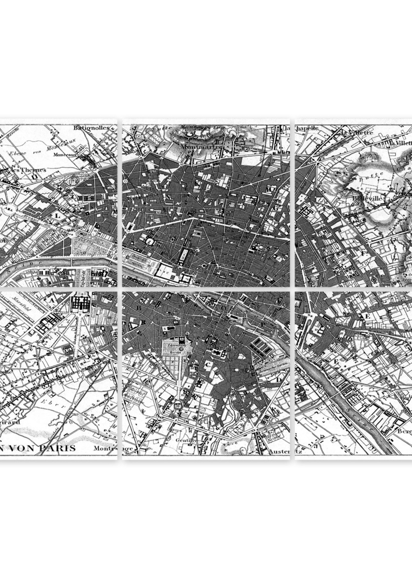 Boubouki Tegelsticker PARIJS map set van 6