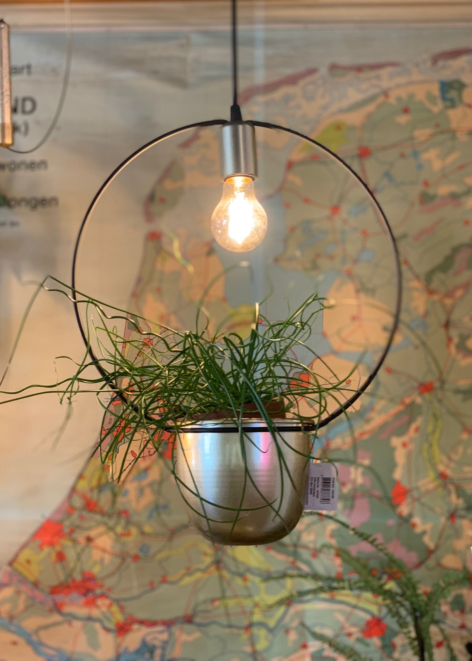 Hang lamp met pot ROND metaal 30x15x45cm