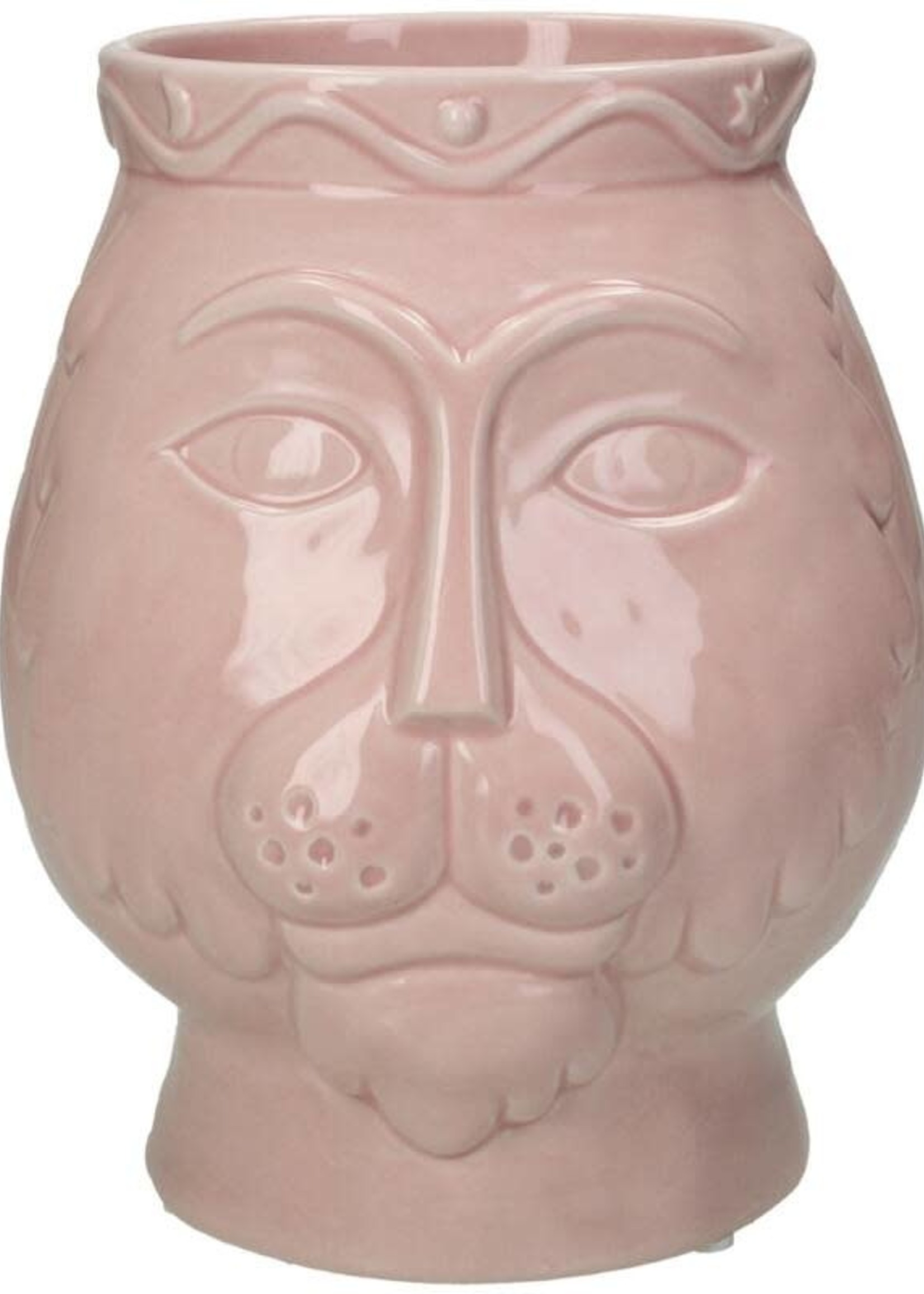 Kersten Pot of Vaas LEEUW roze 16x16x9cm