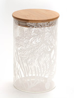 Glazen pot met houten deksel CORALIE 17x10cm