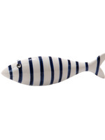 Object FISH stripes WHITE BLUE 15,5cm