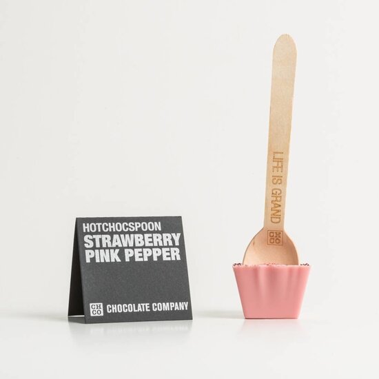 WHITE STRAWBERRY PINK PEPPER HOTCHOCSPOON