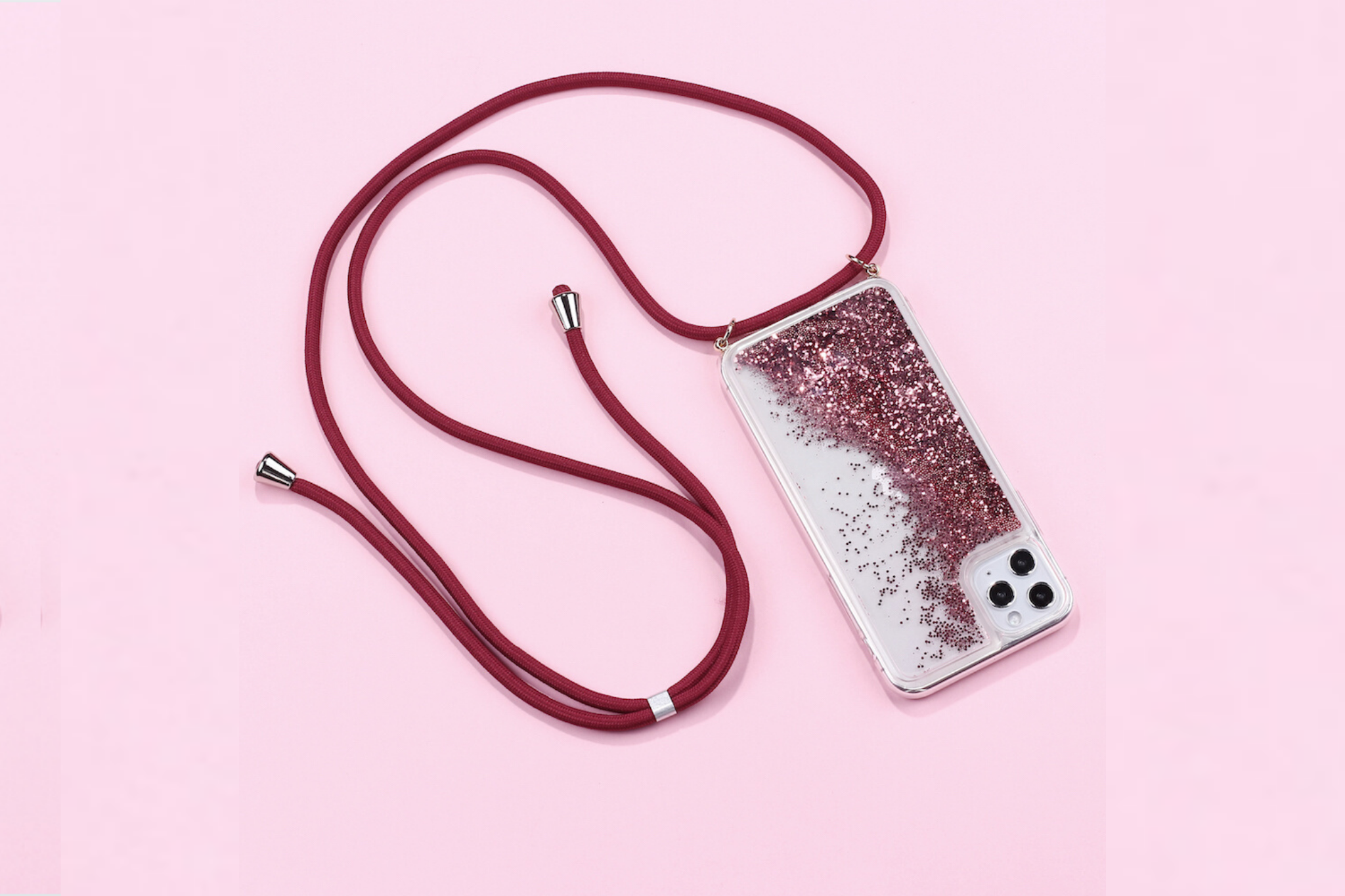 Smartphonehoesje iPhone 11  | Koord en glitters | Rood