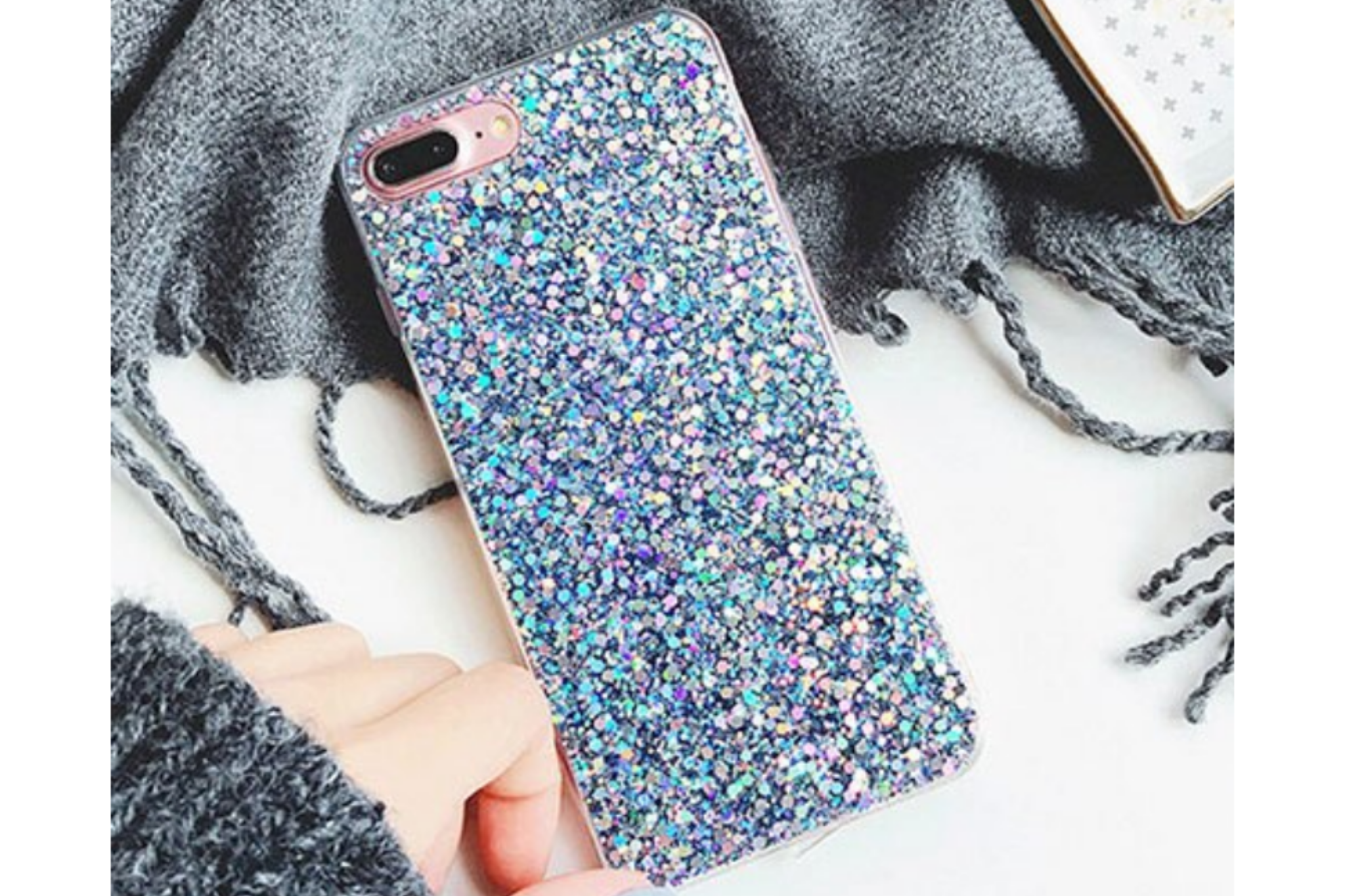Smartphonehoesje iPhone 11 Pro Max | Blauwe glitters