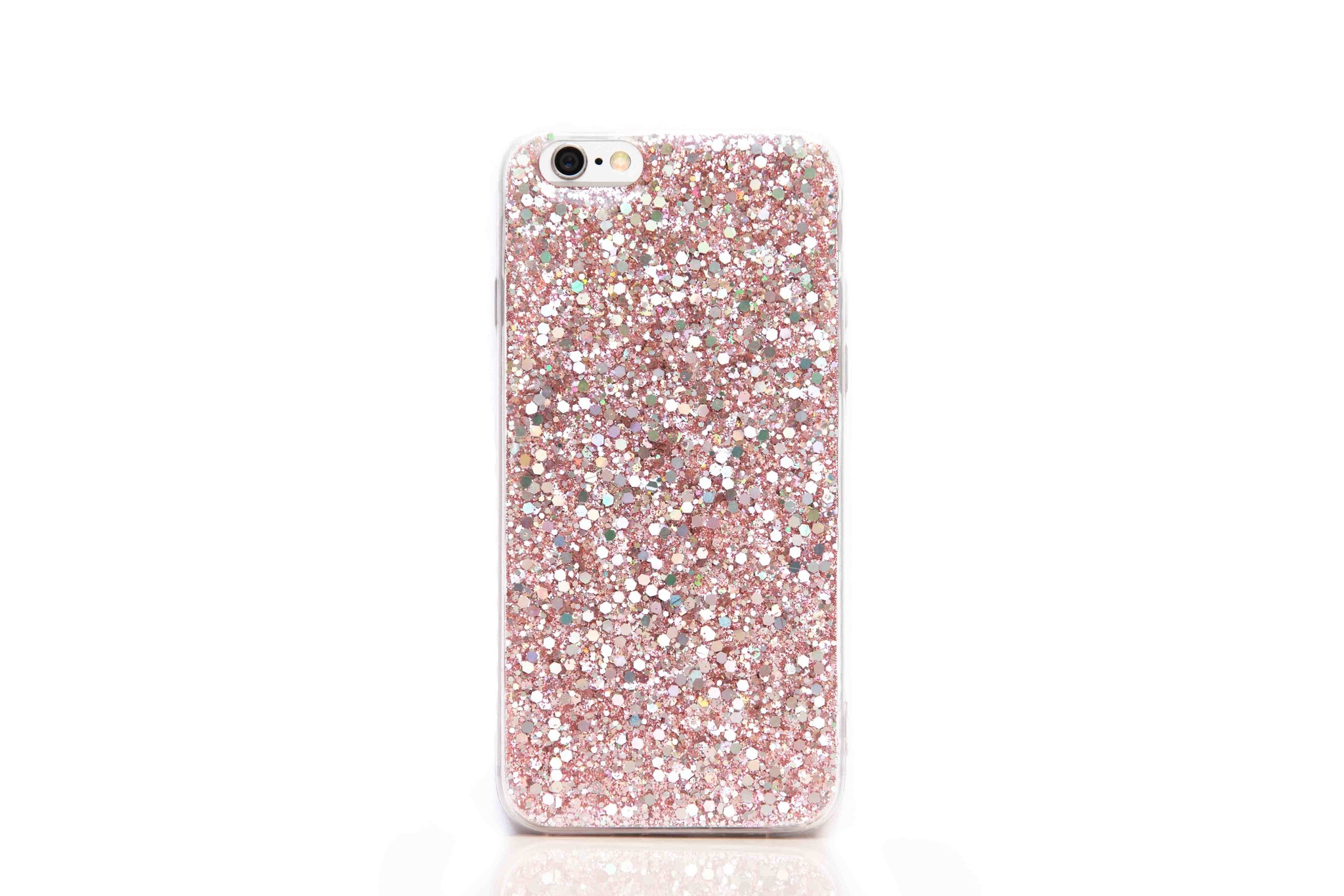 Smartphonehoesje iPhone 13 Pro | Bling met roze glitters