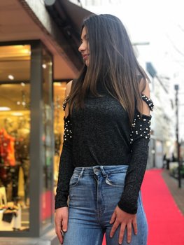 TINA PAREL TRUI DONKER GRIJS