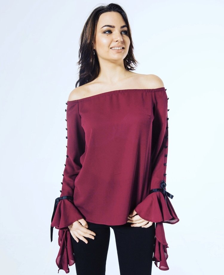 LISA SHIRT BORDEAUX