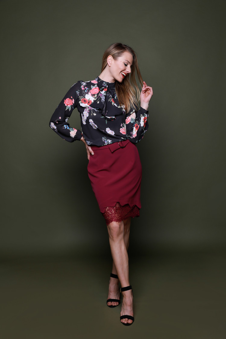 SUZY FLOWER SHIRT BLACK