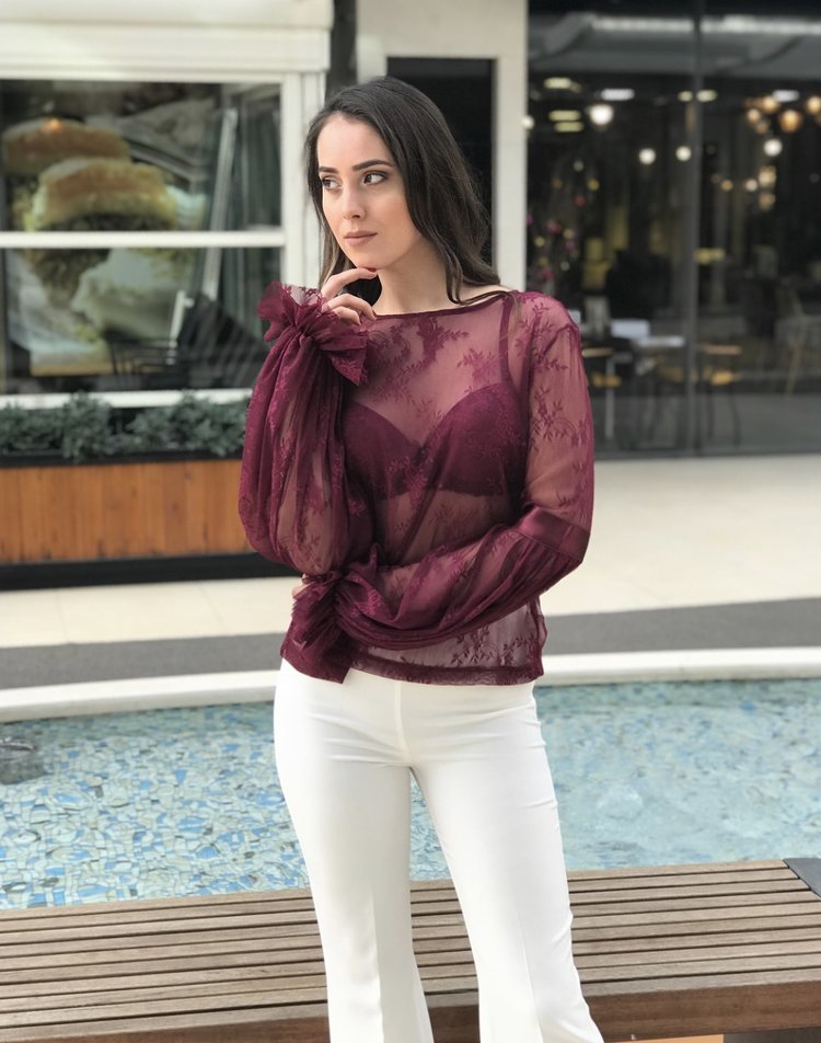 STEFY SHIRT DARK BORDEAUX