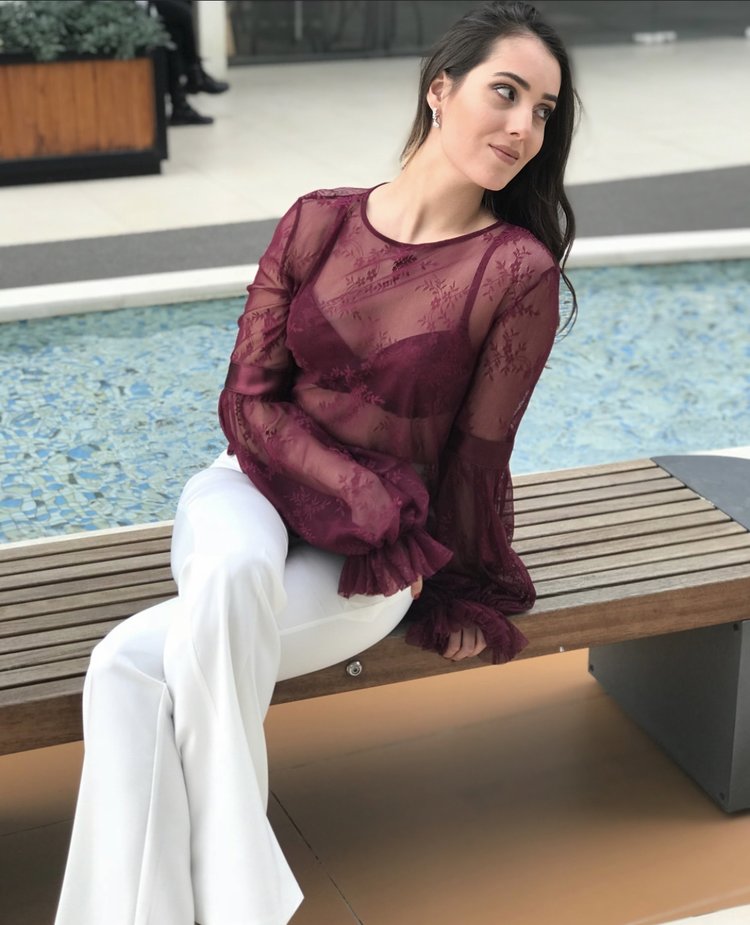 STEFY KANT BLOESJE BORDEAUX