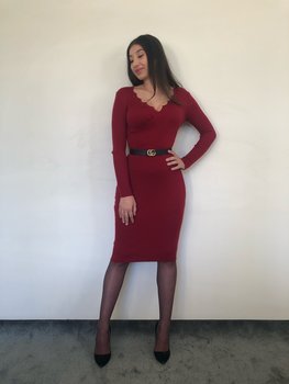 ELKE DRESS BORDEAUX