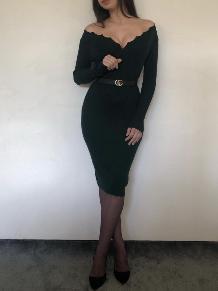 ELKE DRESS DARK GREEN