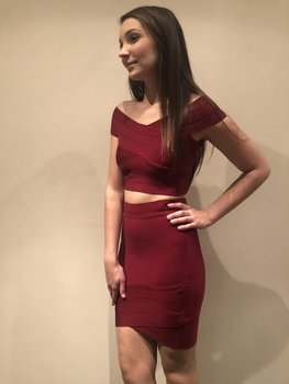 DANA SLIMFIT SET BORDEAUX