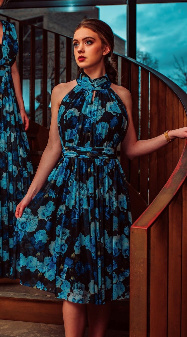 LENCA DRESS BLUE EXCLUSIVE COLLECTION