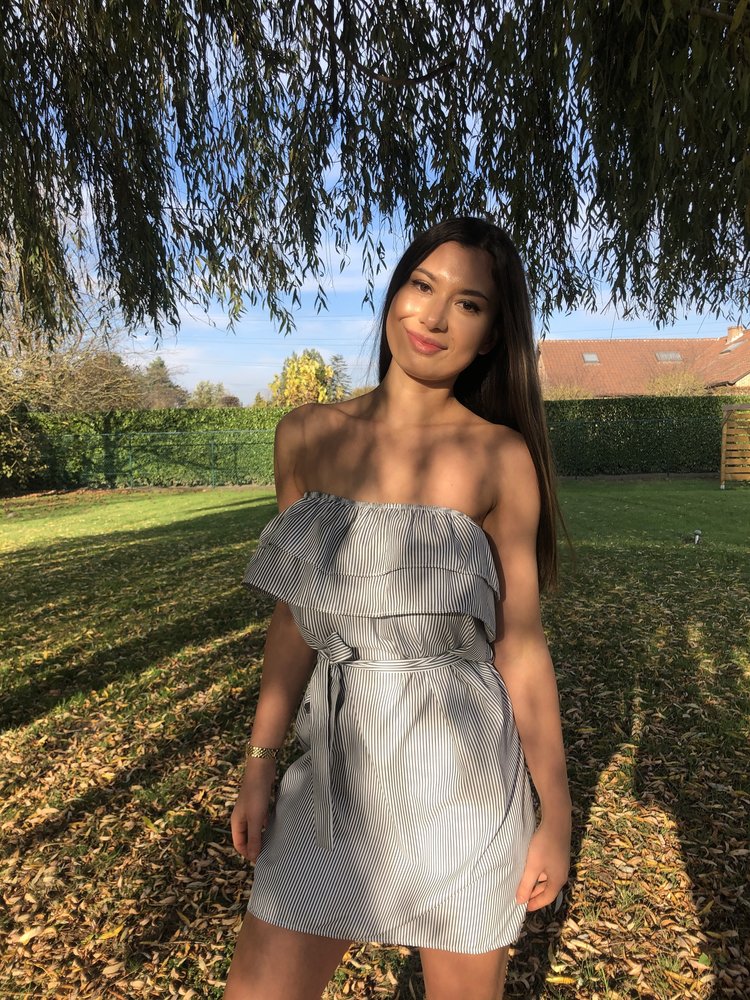 LINA OFF SHOULDER DRESS GREY