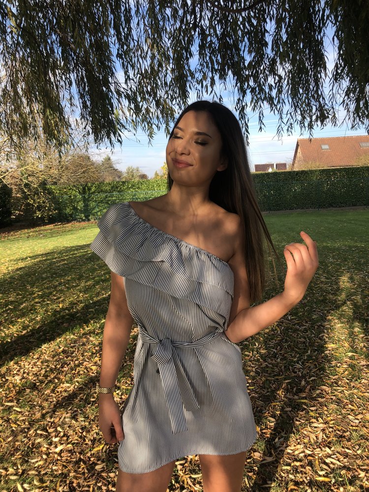 LINA OFF SHOULDER DRESS GREY