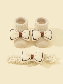 SOCKS SET BOW ECRU
