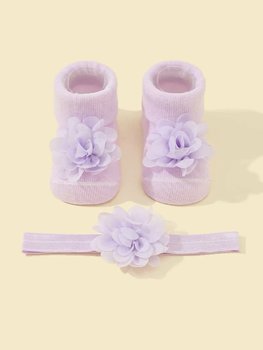 SOKJES SET BLOEM LILA