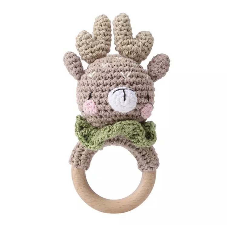 TEETHER RING DEER WOOD