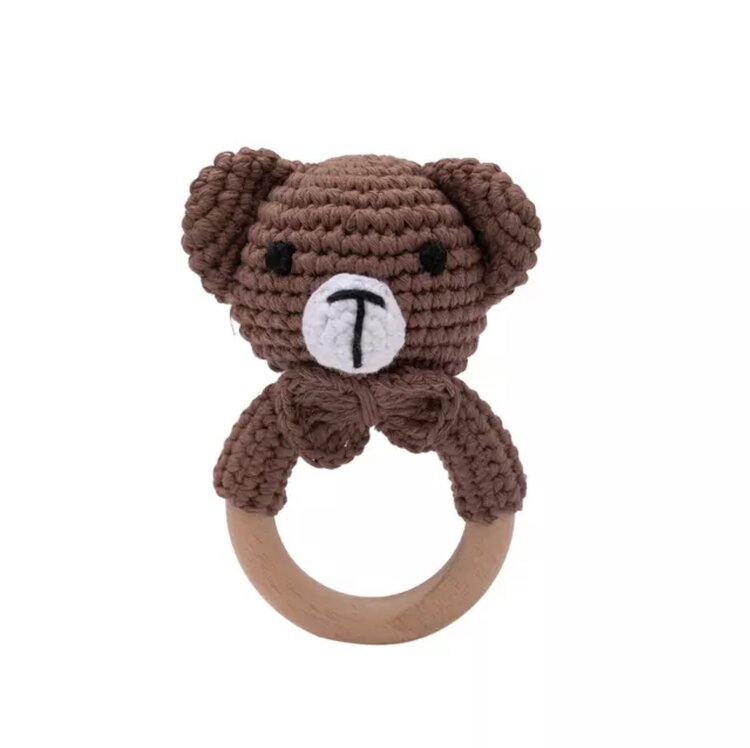 TEETHING RING BEAR WOOD
