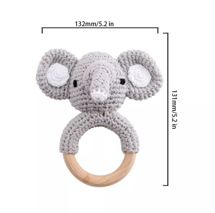 TEETHING RING ELEPHANT WOOD