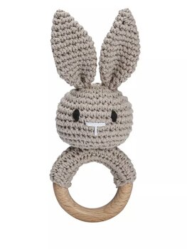 BIJTRING KONIJN HOUT BRUIN