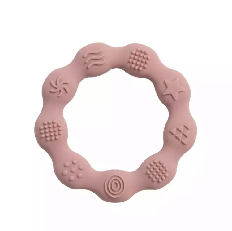 BIJTRING SILICONE ROZE