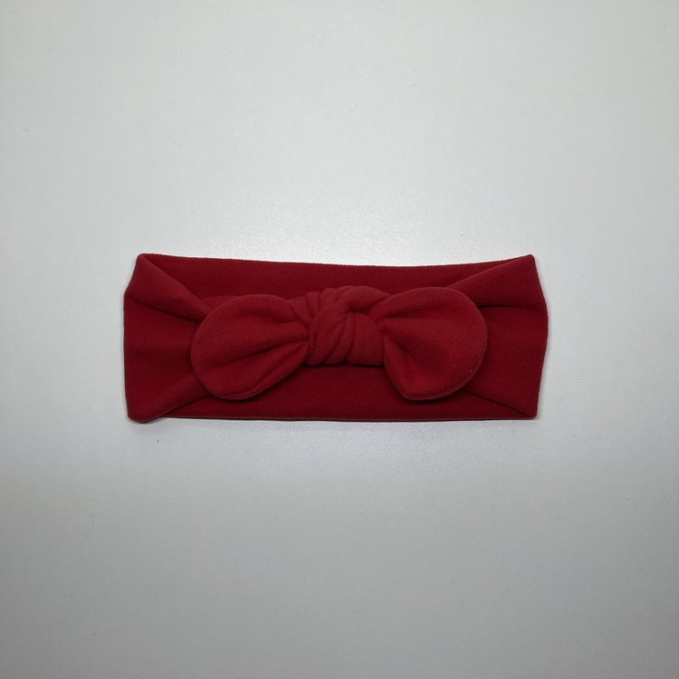 HEADBAND BOW SUEDE RED