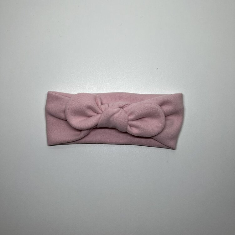 HEADBAND BOW SUEDE PINK