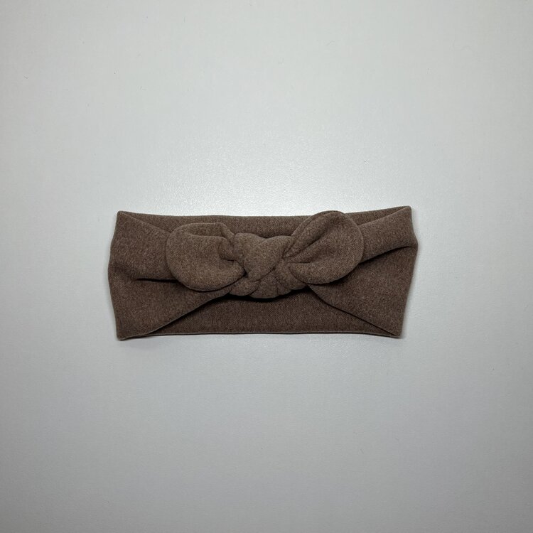 HEADBAND BOW SUEDE BROWN