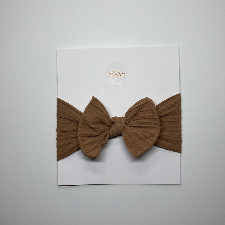 HEADBAND BOW COFFEE BROWN