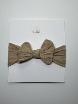 HEADBAND BOW SAND BROWN