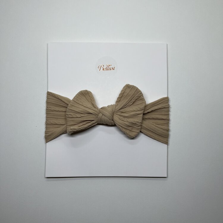 HEADBAND BOW SAND BROWN