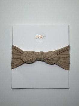 HEADBAND SMALL BOW SAND BROWN