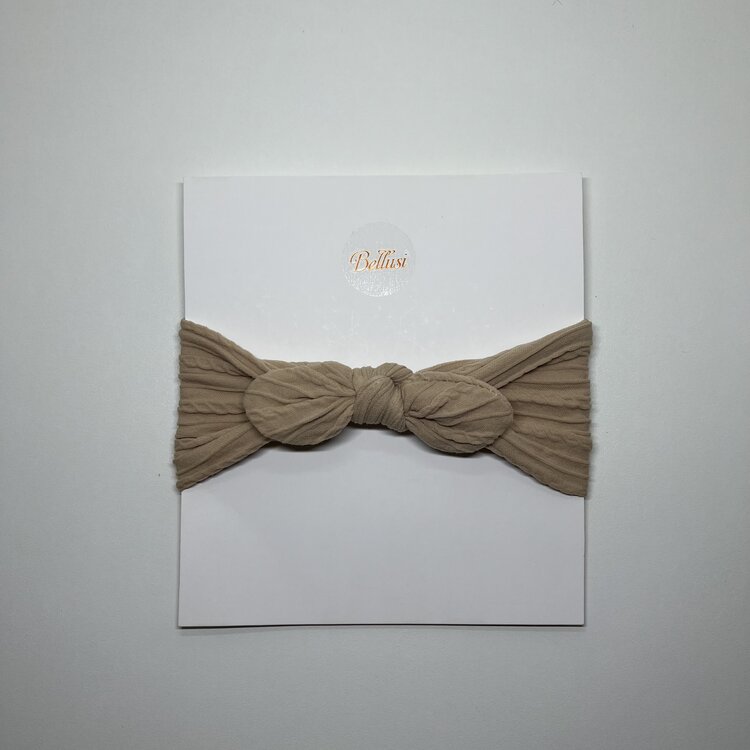 HEADBAND SMALL BOW SAND BROWN