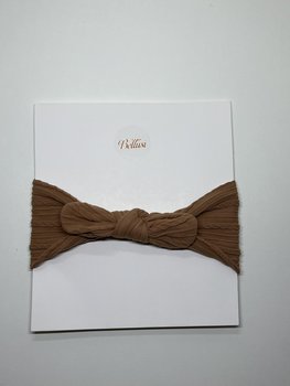 HEADBAND SMALL BOW DEEP BROWN