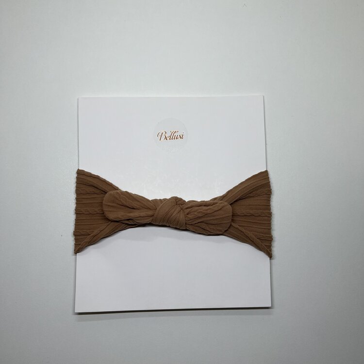 HEADBAND SMALL BOW DEEP BROWN