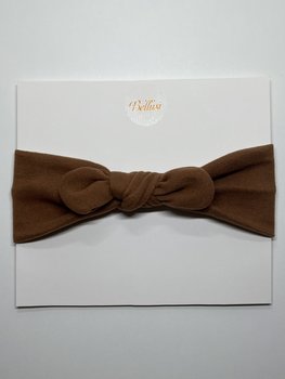 HEADBAND BOW SUEDE DEEP BROWN