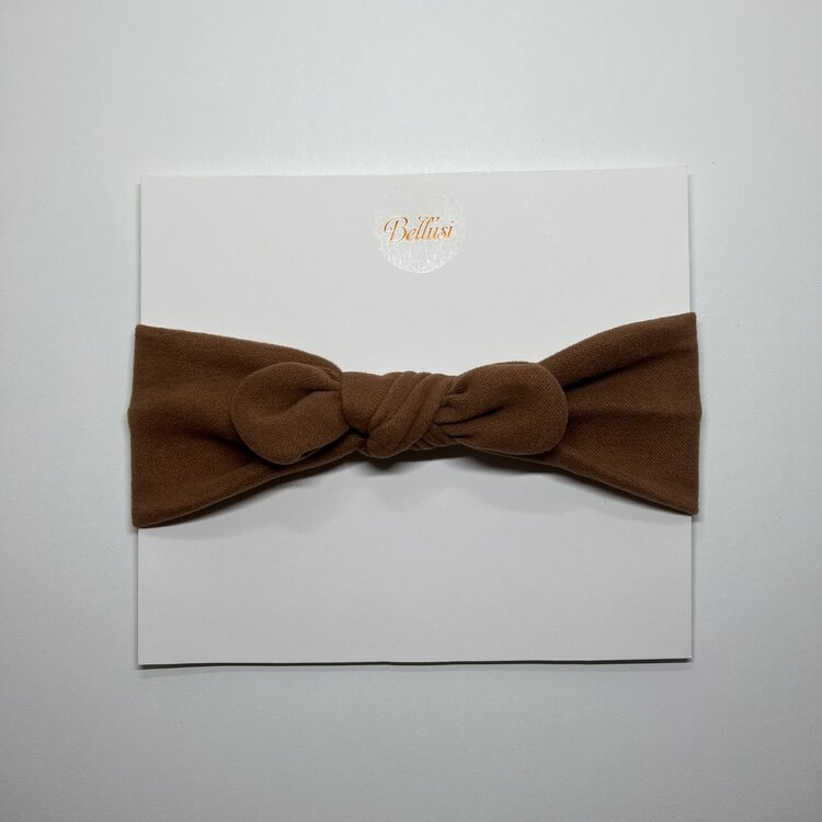 HEADBAND BOW SUEDE DEEP BROWN