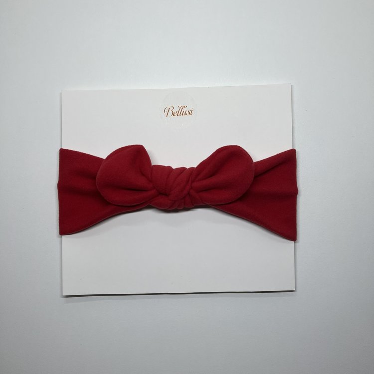 HEADBAND BOW SUEDE RED
