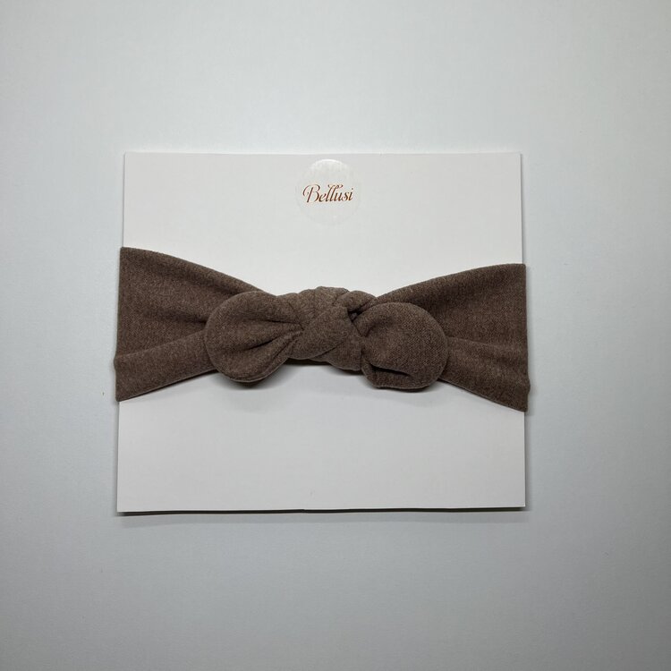 HEADBAND BOW SUEDE BROWN