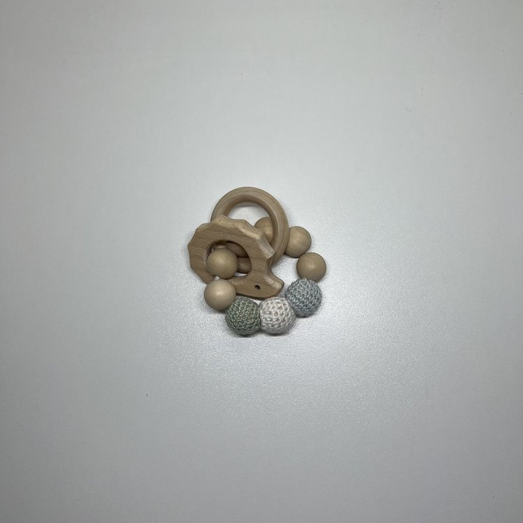 TEETHING RING HEDGEHOG WOOD