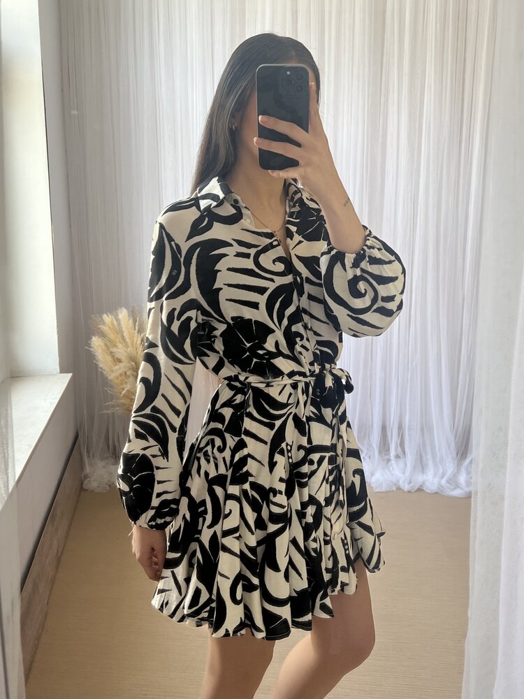 JULIETTE DRESS BLACK WHITE