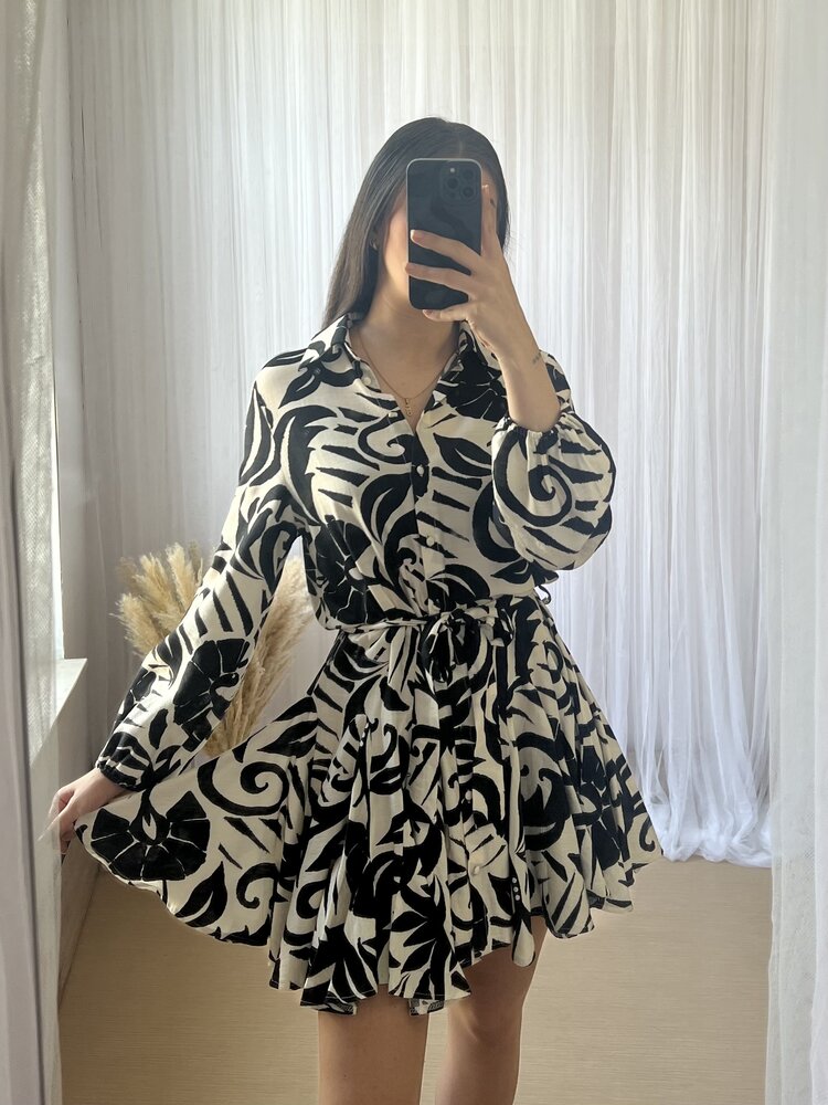 JULIETTE DRESS BLACK WHITE