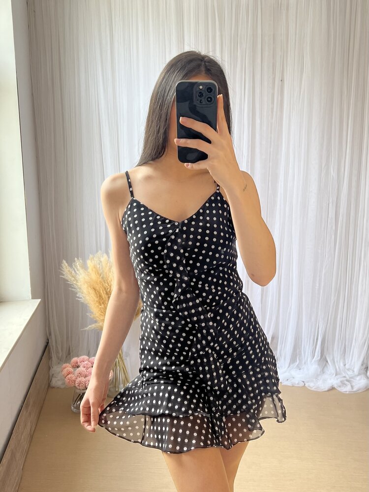 LIZA DRESS BLACK/WHITE