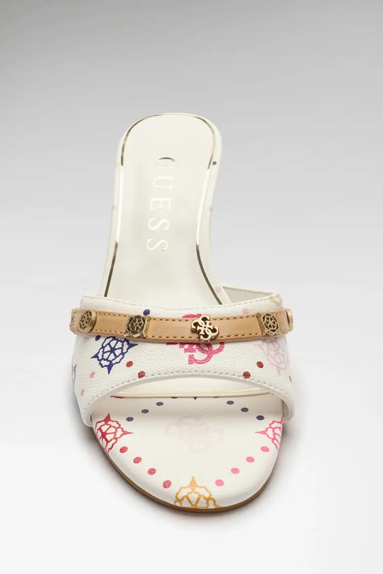 GUESS GUESS - LORY LOGO SANDALS  - WHITE MULTI