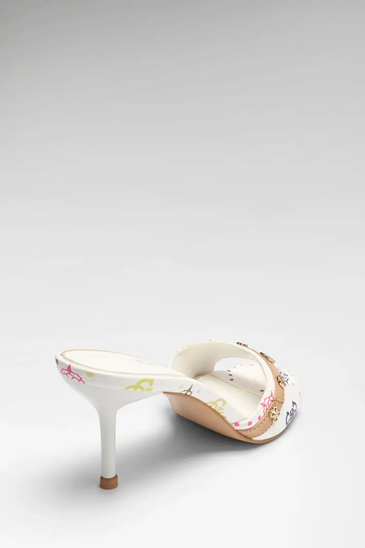 GUESS GUESS - LORY LOGO SANDALS  - WHITE MULTI