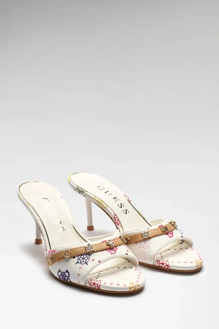 GUESS GUESS - LORY LOGO SANDALS  - WHITE MULTI